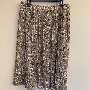 J. Crew Leopard Midi Accordion Skirt